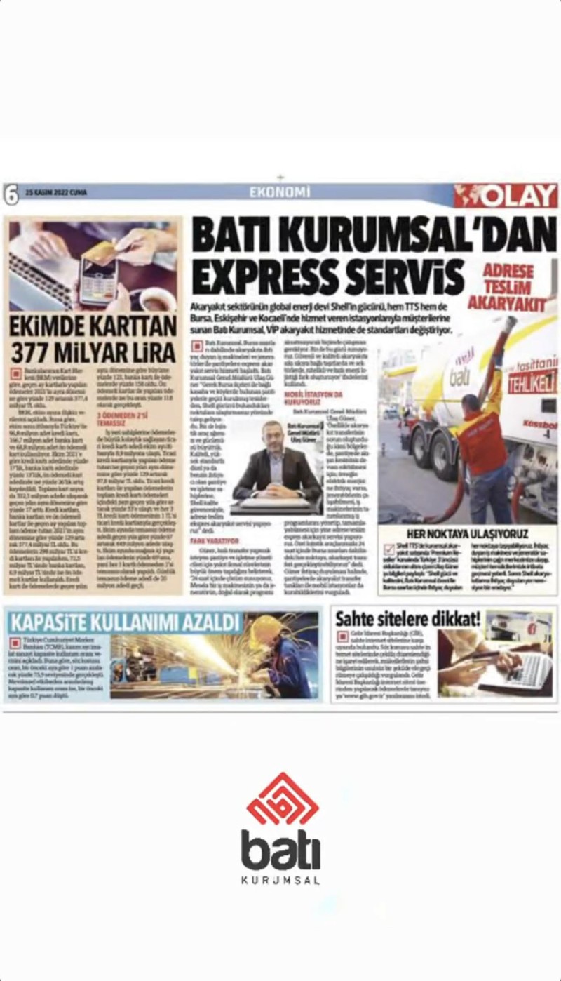 Batı Kurumsal'dan Express Servis